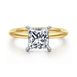 Online Gabriel & Co. Cari - 14K White-Yellow Gold Princess Diamond Engagement Ring
