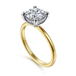 Gabriel & Co. Cari - 14K White-Yellow Gold Round Diamond Engagement Ring