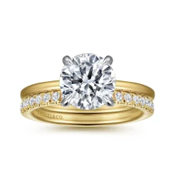 Gabriel & Co. Cari - 14K White-Yellow Gold Round Diamond Engagement Ring