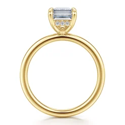 Discount Gabriel & Co. Cari - 14K Yellow Gold Emerald Cut Diamond Engagement Ring