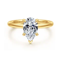 Outlet Gabriel & Co. Cari - 18K Yellow Gold Pear Diamond Engagement Ring