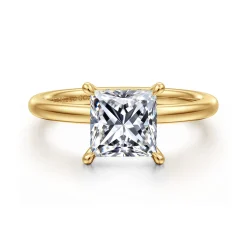 Discount Gabriel & Co. Cari - 18K Yellow Gold Princess Cut Diamond Engagement Ring