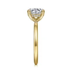 Best Gabriel & Co. Cari - 14K Yellow Gold Round Diamond Engagement Ring