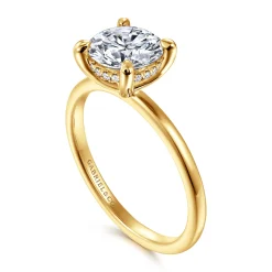 Discount Gabriel & Co. Cari - 18K Yellow Gold Round Diamond Engagement Ring