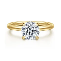 Discount Gabriel & Co. Cari - 14K Yellow Gold Round Diamond Engagement Ring