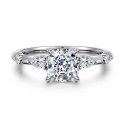 Hot Gabriel & Co. Carinna - 18K White Gold Cushion Cut Diamond Engagement Ring