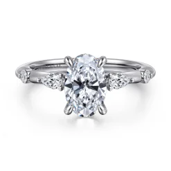 Clearance Gabriel & Co. Carinna - 18K White Gold Oval Diamond Engagement Ring