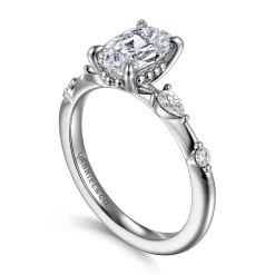 Clearance Gabriel & Co. Carinna - 18K White Gold Oval Diamond Engagement Ring
