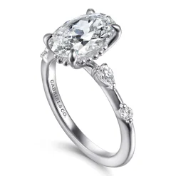 Hot Gabriel & Co. Carinna - 14K White Gold Oval Diamond Engagement Ring