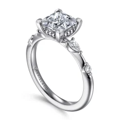 Sale Gabriel & Co. Carinna - 18K White Gold Princess Cut Diamond Engagement Ring
