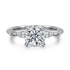 Discount Gabriel & Co. Carinna - 14K White Gold Round Diamond Engagement Ring