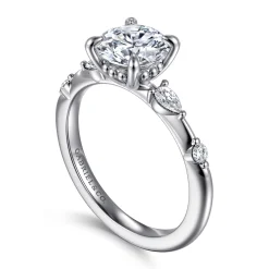 Discount Gabriel & Co. Carinna - 18K White Gold Round Diamond Engagement Ring