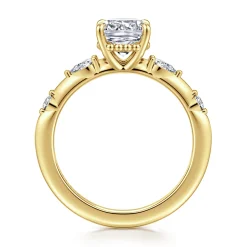 New Gabriel & Co. Carinna - 14K Yellow Gold Cushion Cut Diamond Engagement Ring