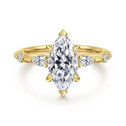 Sale Gabriel & Co. Carinna - 18K Yellow Gold Marquise Shape Diamond Engagement Ring