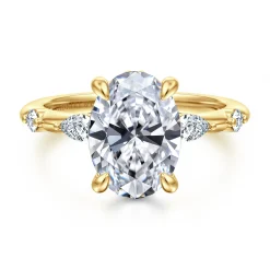 Hot Gabriel & Co. Carinna - 14K Yellow Gold Oval Diamond Engagement Ring