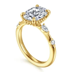 Hot Gabriel & Co. Carinna - 14K Yellow Gold Oval Diamond Engagement Ring