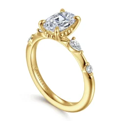 Outlet Gabriel & Co. Carinna - 14K Yellow Gold Oval Diamond Engagement Ring