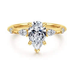 Hot Gabriel & Co. Carinna - 18K Yellow Gold Pear Shape Diamond Engagement Ring