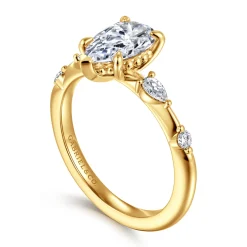 Hot Gabriel & Co. Carinna - 18K Yellow Gold Pear Shape Diamond Engagement Ring