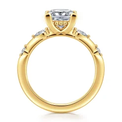 New Gabriel & Co. Carinna - 18K Yellow Gold Princess Cut Diamond Engagement Ring