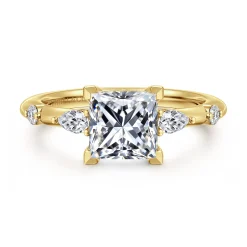 Outlet Gabriel & Co. Carinna - 14K Yellow Gold Princess Cut Diamond Engagement Ring