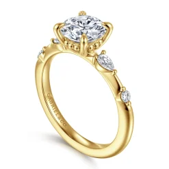 Clearance Gabriel & Co. Carinna - 14K Yellow Gold Round Diamond Engagement Ring