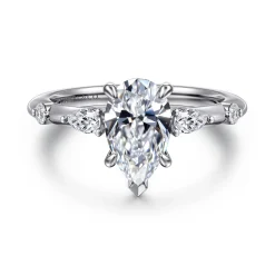 Best Gabriel & Co. Carinna - Platinum Pear Shape Diamond Engagement Ring