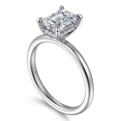 Discount Gabriel & Co. Cari - Platinum Emerald Cut Diamond Engagement Ring