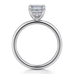 Discount Gabriel & Co. Cari - Platinum Emerald Cut Diamond Engagement Ring