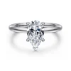 New Gabriel & Co. Cari - Platinum Pear Shape Diamond Engagement Ring