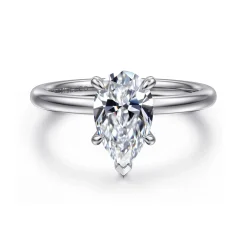 New Gabriel & Co. Cari - Platinum Pear Shape Diamond Engagement Ring