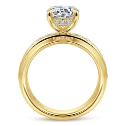 Clearance Gabriel & Co. Caris - 14K Yellow Gold Round Channel Set Diamond Engagement Ring