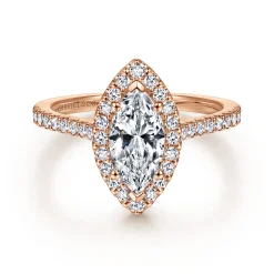 Online Gabriel & Co. Carly - 14K Rose Gold Marquise Halo Diamond Engagement Ring