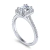 Clearance Gabriel & Co. Carly - 14K White Gold Emerald Halo Diamond Engagement Ring