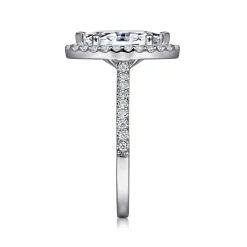 Gabriel & Co. Carly - 14K White Gold Marquise Shape Halo Diamond Engagement Ring
