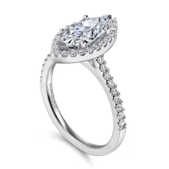 Gabriel & Co. Carly - 14K White Gold Marquise Shape Halo Diamond Engagement Ring