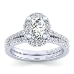 Online Gabriel & Co. Carly - 14K White Gold Oval Halo Diamond Engagement Ring