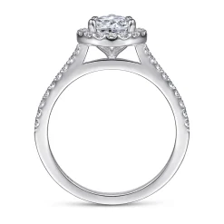 Outlet Gabriel & Co. Carly - 14K White Gold Pear Shape Halo Diamond Engagement Ring