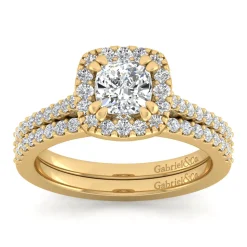Online Gabriel & Co. Carly - 14K Yellow Gold Cushion Halo Diamond Engagement Ring