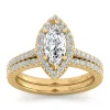 Outlet Gabriel & Co. Carly - 14K Yellow Gold Marquise Halo Diamond Engagement Ring