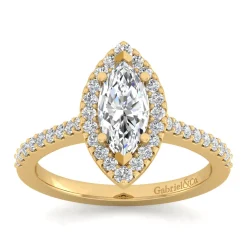 Outlet Gabriel & Co. Carly - 14K Yellow Gold Marquise Halo Diamond Engagement Ring