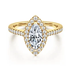 Outlet Gabriel & Co. Carly - 14K Yellow Gold Marquise Halo Diamond Engagement Ring