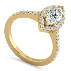 Outlet Gabriel & Co. Carly - 14K Yellow Gold Marquise Halo Diamond Engagement Ring
