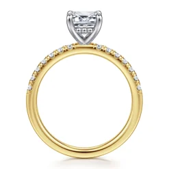 Online Gabriel & Co. Carmellia - 14K White-Yellow Gold Emerald Cut Diamond Engagement Ring