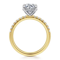 Sale Gabriel & Co. Carmellia - 14K White-Yellow Gold Round Diamond Engagement Ring