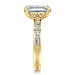 Clearance Gabriel & Co. Carolie - 14K Yellow Gold Emerald Cut Diamond Engagement Ring