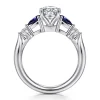 Hot Gabriel & Co. Carrie - 14K White Gold Oval Five Stone Sapphire and Diamond Engagement Ring