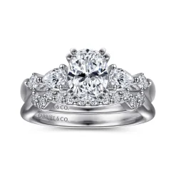 Discount Gabriel & Co. Carrie - 14K White Gold Oval Five Stone Diamond Engagement Ring
