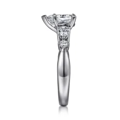Best Gabriel & Co. Carrie - 14K White Gold Pear Shape Five Stone Diamond Engagement Ring