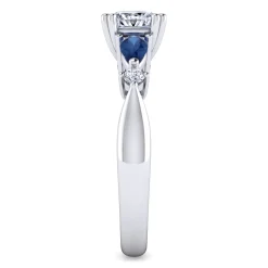 Hot Gabriel & Co. Carrie - 14K White Gold Princess Cut Five Stone Sapphire and Diamond Engagement Ring